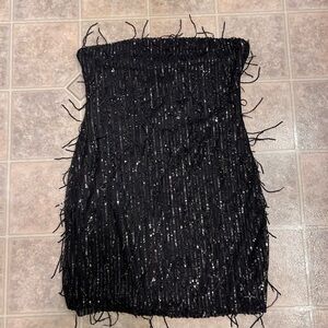 Black Sequin Fringe Mini dress size M